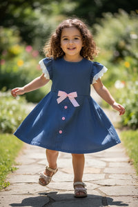 NUEVO VESTIDO DE NIÑA CON LAZO