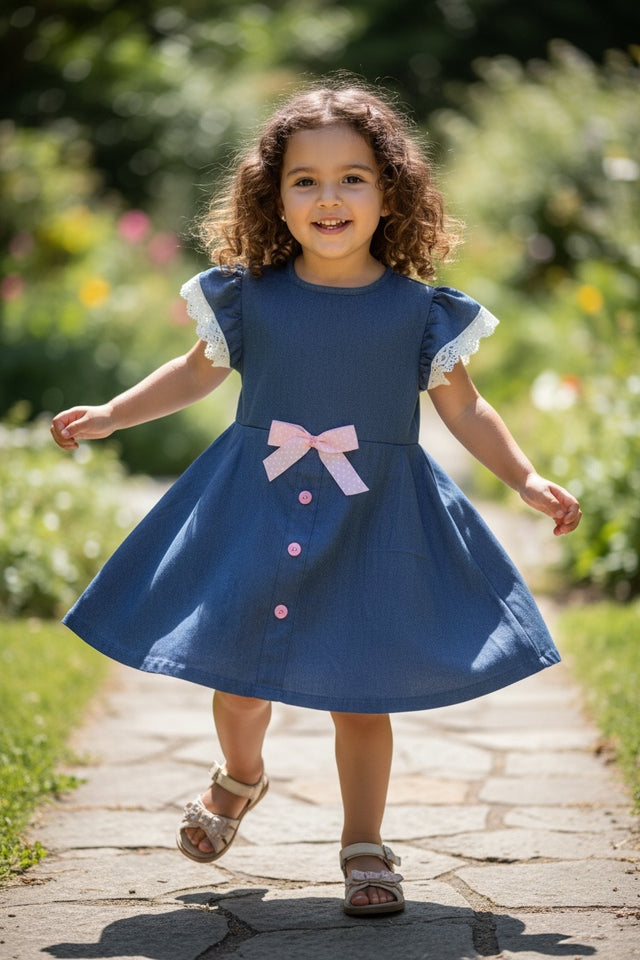 NUEVO VESTIDO DE NIÑA CON LAZO