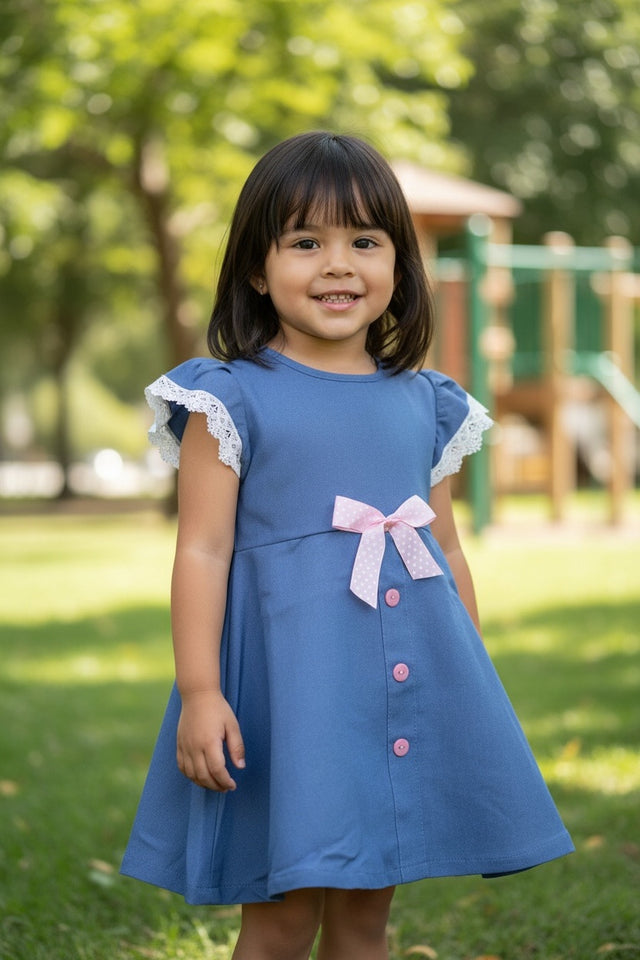 NUEVO VESTIDO DE NIÑA CON LAZO