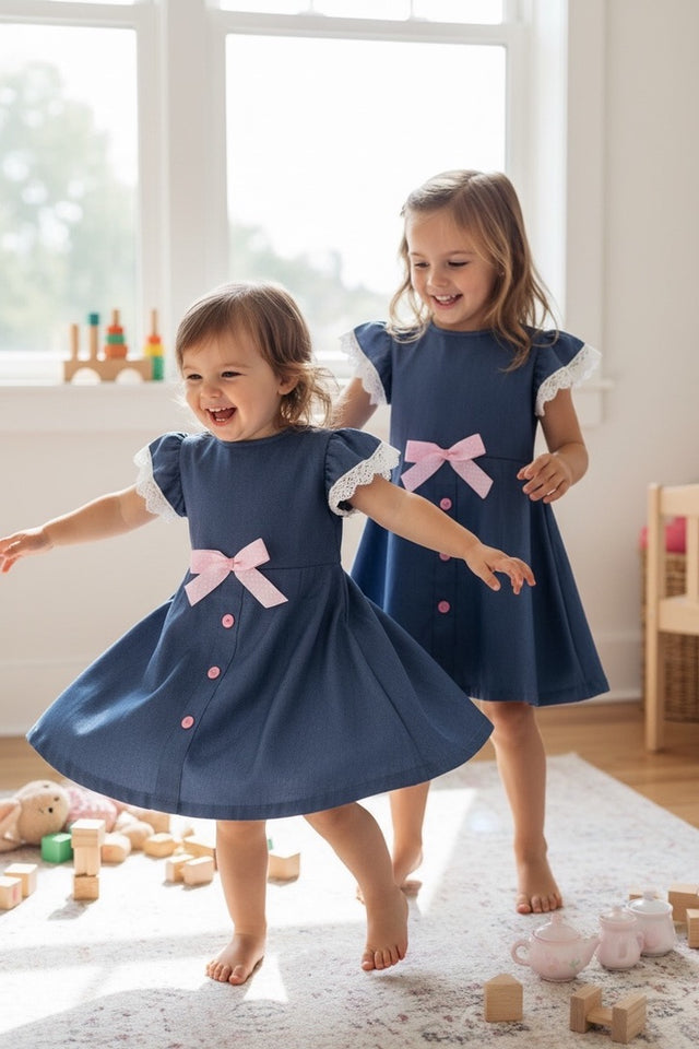 NUEVO VESTIDO DE NIÑA CON LAZO