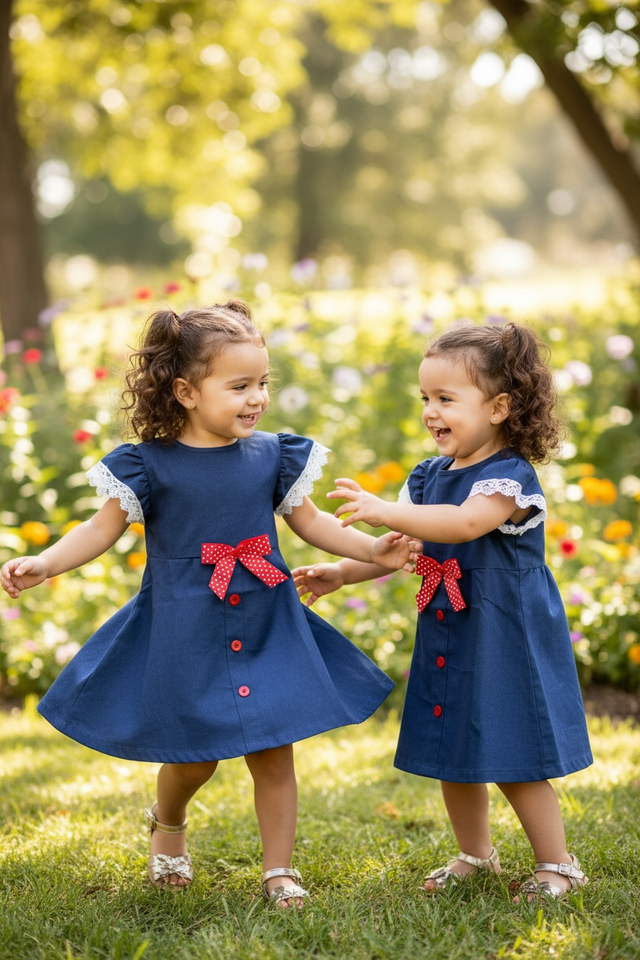 NUEVO VESTIDO DE NIÑA CON LAZO
